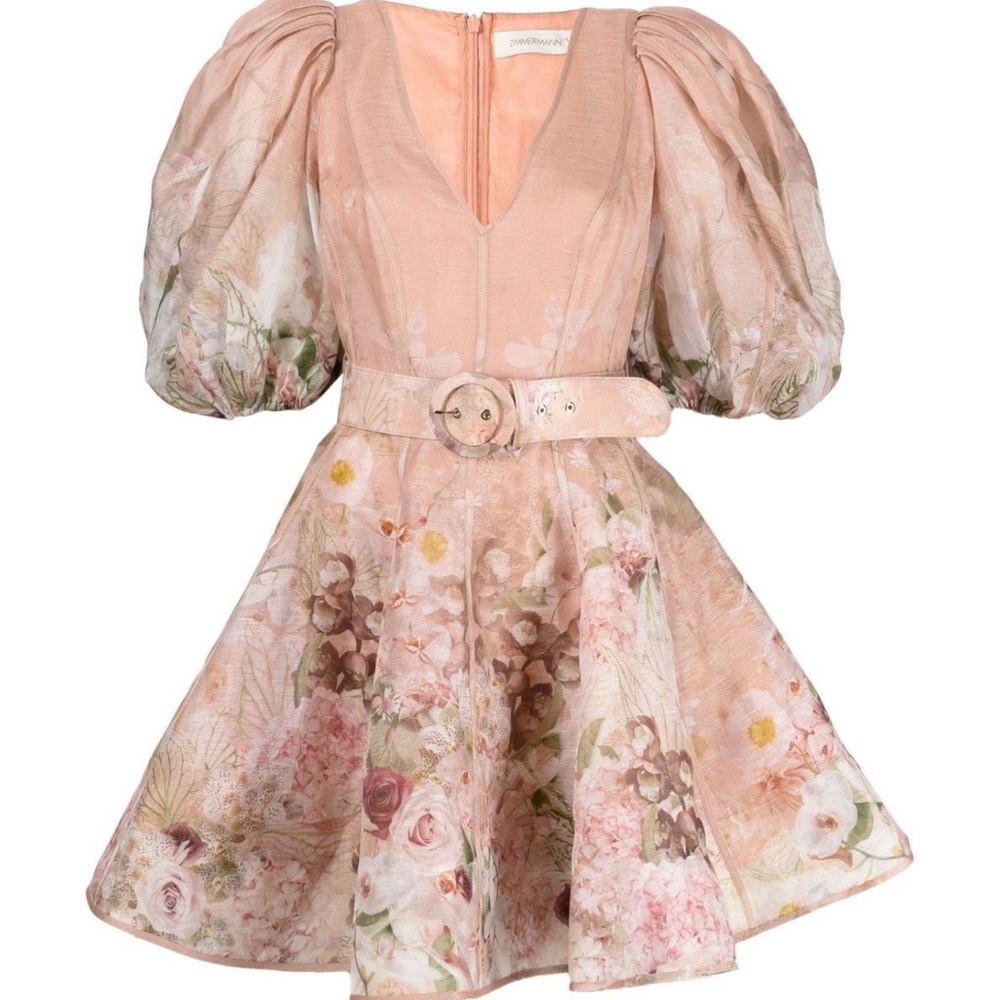 ZIMMERMANN Dancer Floral Puff Sleeve Dress
